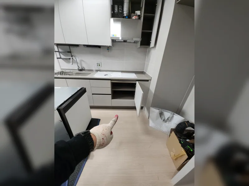평택 식기세척기 설치 - 인덕션아래장안빠짐 철거후 식세기설치 현장 시공 사진 4